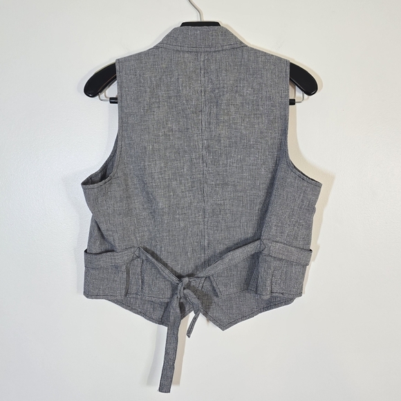 New Alex Mill Mathilde Vest in Houndstooth Black White Large - Picture 4 of 8